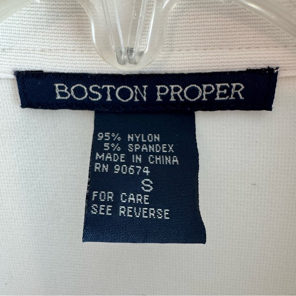 Boston Proper Sporty Zip Front Creamy White Knit Jacket w/Vented Sleeve - Small - Picture 3 of 17